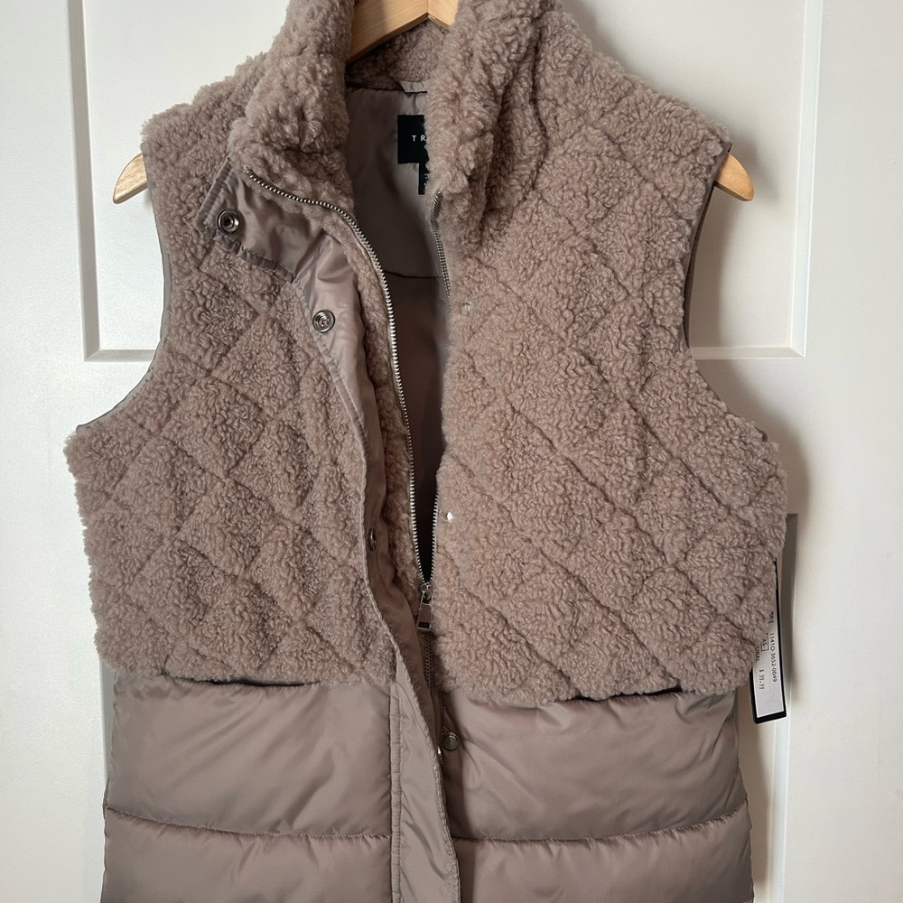 Tribal Tan Quilted Vest with Puffer Design